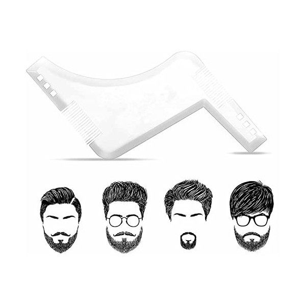 Peigne Barbe Outil de Façonnage et de Coiffage de la Barbe,Peigne Pochoir Barbe Homme,Barber Tools Pochoir à Barbe pour les H