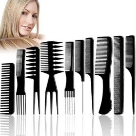 10 Pièces Peigne Salon Coiffure, Peigne en Fibre de Carbone Peigne Professionnel Coiffure Anti-Statique pour Salon Coiffure B