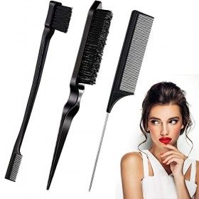 4 Pièces Set de Brosse à Taquiner, Peigne Homme Grosse Dent, Peigne  Demelant Cheveux, Peigne à Double Tranchant, Peigne à Queue pour Salon de  Coiffure