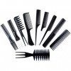 Styling Comb Set - 10pcs professionnel de coiffure peigne en fibre de carbone Salon coiffure Styling coiffeur barbiers peigne