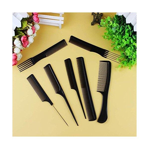 Styling Comb Set - 10pcs professionnel de coiffure peigne en fibre de carbone Salon coiffure Styling coiffeur barbiers peigne