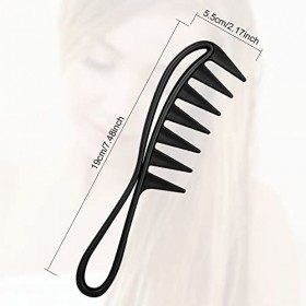 AOOWU 2 pièces Peigne de Requin, Peigne Démêlant à Dents Larges, Peigne à Cheveux Bouclés Peigne de Coiffure Antistatique Che