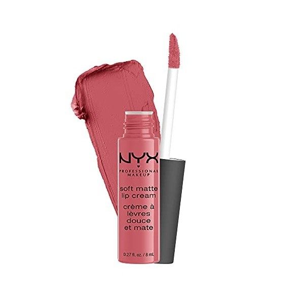 NYX PROFESSIONAL MAKEUP Rouge à Lèvres Crème Soft Matte Lip Cream, Cannes, Rouge, 19 Cannes, 8 ml Lot de 1 