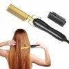 Peigne Chauffant, 40W Peigne Cheveux Brosse Lissante à 3 Niveaux de Température, Peigne Lissant 2 en 1 Fer à Lisseur Peigne A