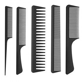 BAISDY 5 Pièces peigne à cheveux pour Hommes Femmes Peigne à Dents Fines et Larges pour Salon Home