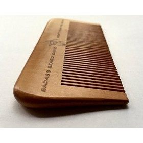 Badass Beard Care Wood Beard Comb for Men - Fine Tooth, Anti-Static by Badass Beard Care