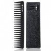 HYOUJIN Peigne à dents larges en carbone noir, peigne de coupe, cheveux longs mouillés, lissage pour tous les types de cheveu