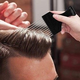LyfLux Peigne Afro Peigne en métal, Peigne Afro en métal, Peigne à dents larges, Peigne à cheveux, Peigne à tresses, outil de