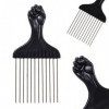 Peigne à cheveux afro, brosse bouclée en plastique, peigne antistatique pour coiffeur