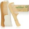 COM-FOUR® Peigne à cheveux en bois de santal Premium, peigne à cheveux à grosses dents en bois de santal, peigne en bois dura