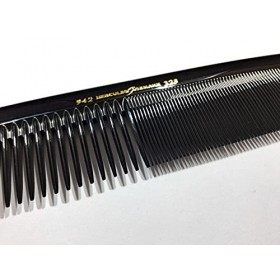 Hercules Sägemann 942-328 Peigne à cheveux professionnel en caoutchouc naturel avec 2 dents grossières et fines 20 cm