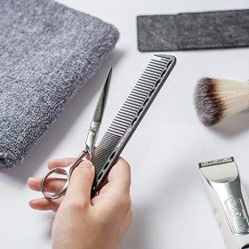 HYOUJIN Peigne à dents larges en carbone noir pour cheveux longs mouillés, idéal pour tous les types de cheveux en particulie