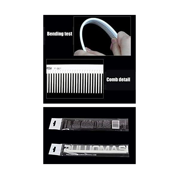 Professional peigne de coiffeur blanc peigne en carbone résistant à la chaleur anti-statique cheveux peigne set 8 coiffeurs c