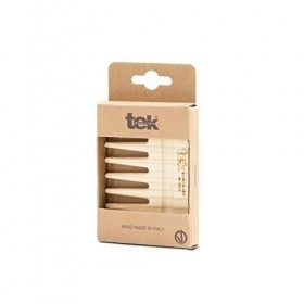 TEK - Petit Peigne à Dents Larges en Bois Naturel, Fabriqué à la Main en Italie, pour Cheveux Épais, Bouclés ou Ondulés - 9 x