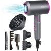 Flintronic Sèche-Cheveux Professionnel Ionique, 2000W Sèche Cheveux Manche pliable, 3 Modes Réglables avec Protection Contre 