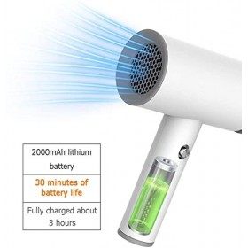 Sèche-cheveux USB rechargeable sans fil portable Coup froid et chaud ventilateur approprié portable sans fil USB rechargeable