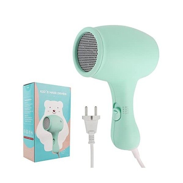 Lotvic Mini Sèche-Cheveux, Seche Cheveux Enfant, Sèche-Cheveux de Voyage, 3 Réglages de Température, Faible Bruit, Chaleur Do