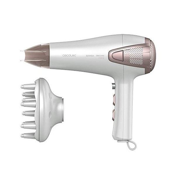 Cecotec Sèche-cheveux ionique Bamba IoniCare 5250 EasyCollect Pro. 2100 W, Ions réels, Embout concentrateur, Diffuseur, Fonct