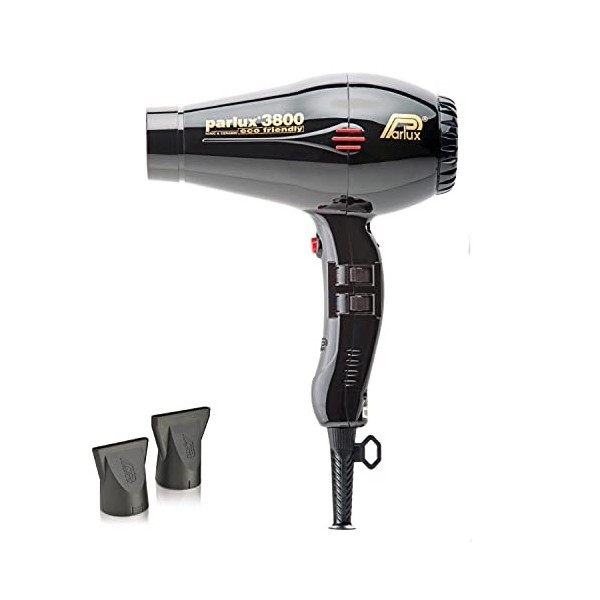 PARLUX Seche-cheveux - 3800 Ionic Eco Friendly - Debit dair 75 m3/h - 2100 W - Noir