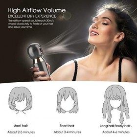 Sèche-cheveux de Voyage, Sèche Cheveux Ionique, 800W, 2 Réglages de Température - à Faible Bruit pour les Voyages de Ménage, 