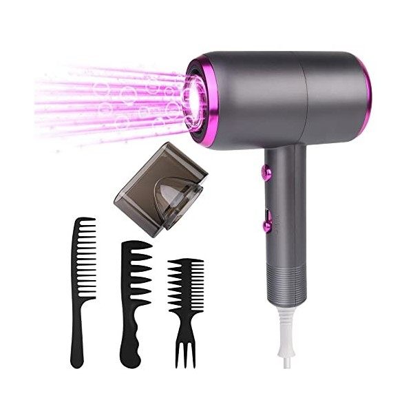 flintronic Professionnel Sèche-Cheveux Ionique, 2000W Sèche Cheveux, 3 Modes Réglables avec 3 Diffuseur Magnétique Convient p