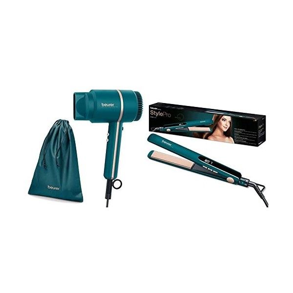 Beurer HC 35 sèche-cheveux compact avec fonction ionique pour des cheveux brillants et lisses, embout concentrateur inclus, 1