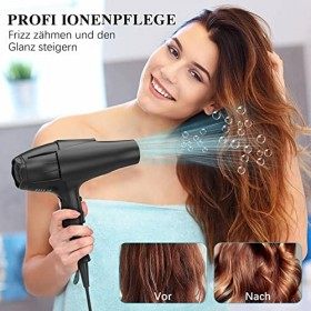 Seche Cheveux,2500W Professionnel Sèche-cheveux Voyage avec Diffuseur Boucle,Sechecheveux Lonique Hair Dryer Câble 3 m,3 tem