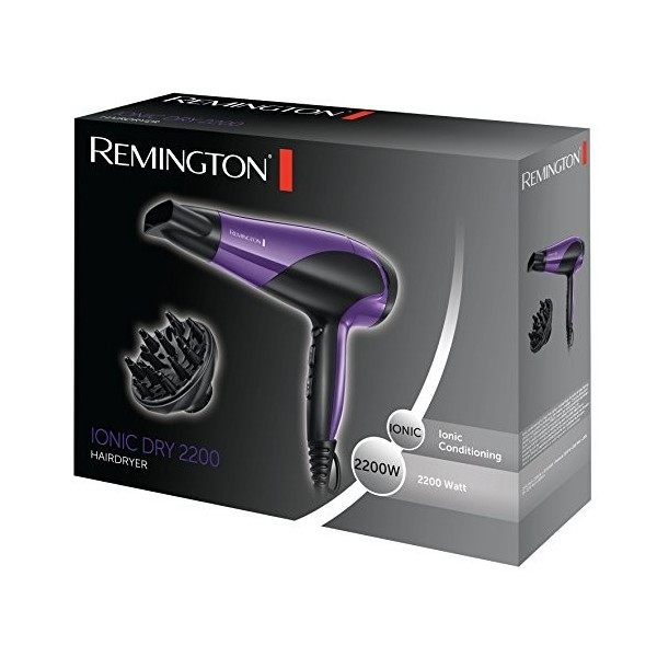 Remington Sèche-cheveux Ionique [Puissant & Léger] Ionic Dry Violet 2200W, coiffage délicat en douceur & répartition uniform