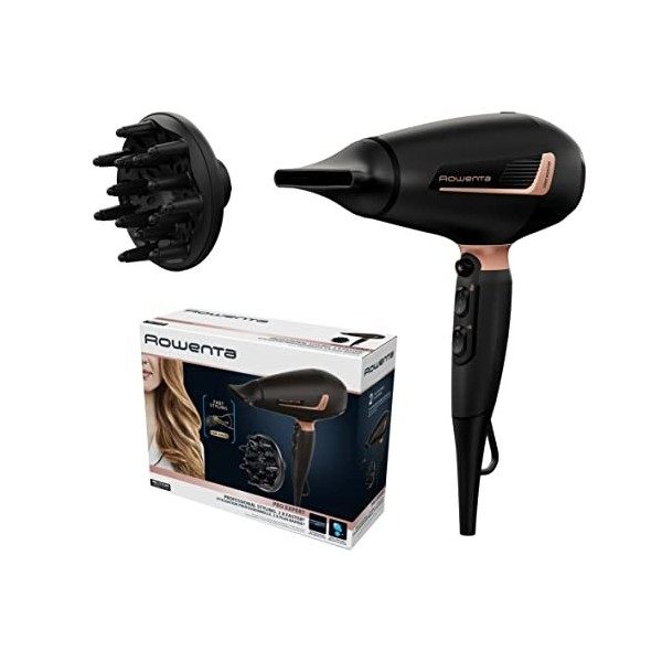 Rowenta Pro Expert Sèche-cheveux Moteur Pro AC, Puissance 2200 W, Séchage ultra-rapide, Système ionique pour réduire lélectr