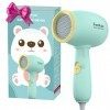 Feekka Mini sèche-cheveux pour fille,Chaleur douce pour les cheveux et la peau de bébé,Faible bruit,550 W,Léger et durable,Sè