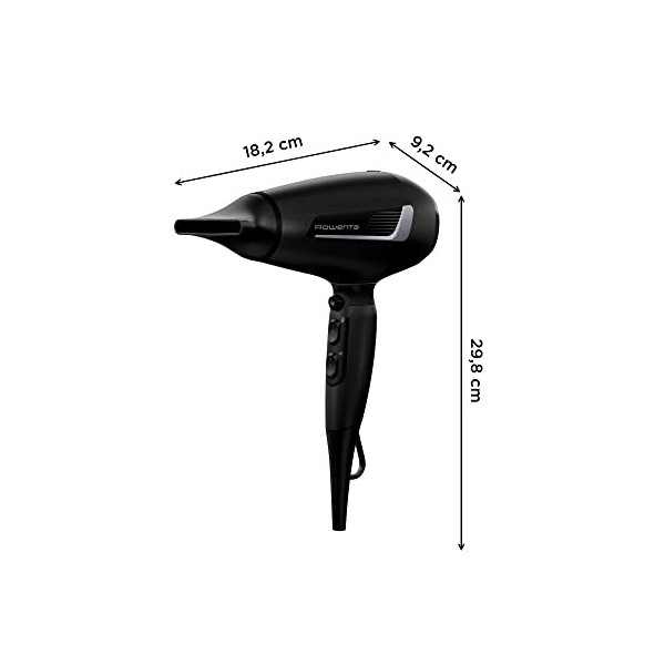 Rowenta Sèche-cheveux, Moteur Pro AC puissant 2100 W, Séchage ultra-rapide, Revêtement tourmaline pour réduire lélectricité 
