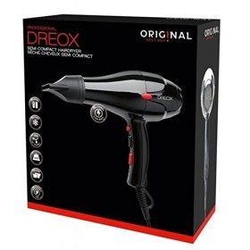 Professional Dreox - Seche cheveux professionnel semi comptact ionique 2000 W Sechoir Pro Noir
