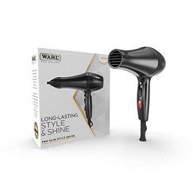 WAHL Sèche-cheveux Pro Slim 2000 W avec bouton Cool Shot, 3 réglages de chaleur et 2 vitesses, buse concentrateur fine