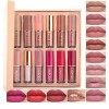 6pcs Rouge a Levre Mat Longue Tenue, Mat Gloss Kit, Rose Nude Liquid Lipstick Set Waterproof pour Maquillage Femme