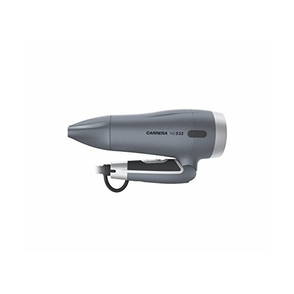 CARRERA - 15231011 - No 532 Sèche-Cheveux de Voyage Pliable avec Ions 2 Niveaux de Chauffage 2 Vitesses 1600 W