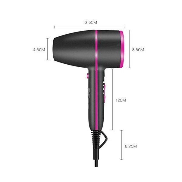 VVHUDA Sèche-Cheveux ionique Sèche-Cheveux Professionnel 1600 W Sèche-Cheveux à séchage Rapide Salon Femme Sèche-Cheveux pour