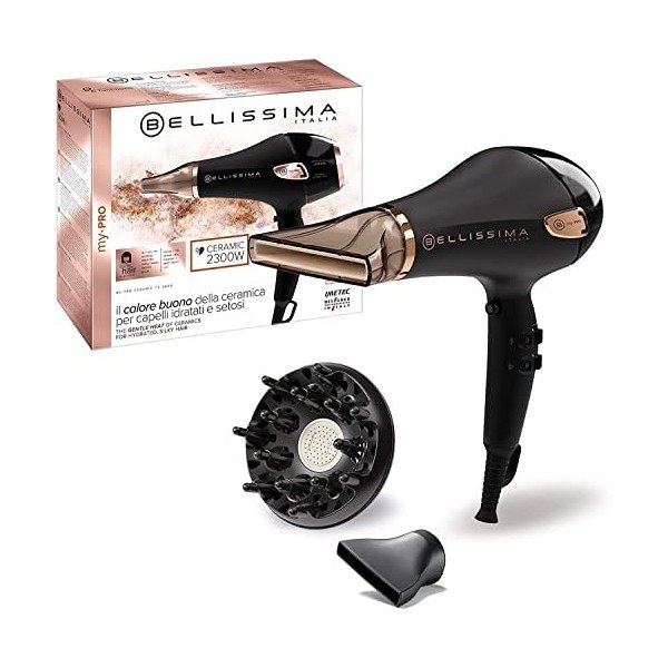 Bellissima Sèche Cheveux Professionnel Technologies Céramique et Ionique - Embout Étroit et Diffuseur - My Pro Ceramic P5 380