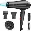 Faszin Seche Cheveux Professionnel, 2400w Salon Super Rapide Sèche Cheveux Ionique avec 4 Diffuseurs, Technologie triple-l pl