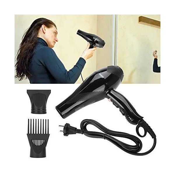 Sèche-cheveux électrique professionnel puissant et négatif 3000 W pour la maison ou la coiffure - 2 buses de coiffage