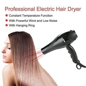 Sèche-cheveux professionnel 3000 W - Sèche-cheveux thermostatique ionique négatif, sèche-cheveux électrique léger pour les fe