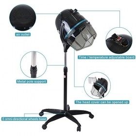 Sèche-cheveux professionnel avec piédestal Support de plancher réglable Sèche-cheveux Minuterie Salon Outil de coiffure