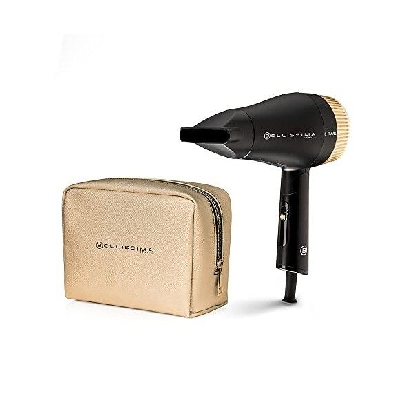 Bellissima sèche-cheveux de voyage, portable et compact, 1400 Watt, poignée pliante, concentrateur de précision, 2 combinaiso