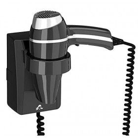 JVD Sèche-Cheveux Noir Support Mural 1400 W Spécial Hôtellerie