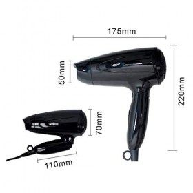 BBMDJ Tourmaline Sèche-Cheveux avec poignée Pliant, Sèche-Cheveux Salon Sèche-Cheveux ionique Pliant négatif Séchoir 3 Réglag