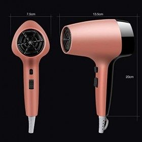 YLXD Sèche Cheveux Thermostat ION Bleu, 1400W High Power Infrarouge lointain à Faible rayonnement, 3 Températures, Compact Fa