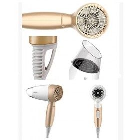 Sèche-Cheveux Silencieux Ionique de Voyage Manche Pliable compact Professionnel Sèche Cheveux 1400W Protection Contre la Surc