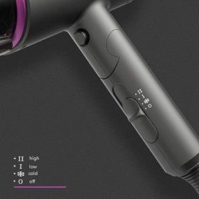 Sèche Cheveux Professionnel 1400W Ionique Salon Sèche-Cheveux avec Buse, Puissant DC Moteur pour Salon Sèche-cheveux avec poi