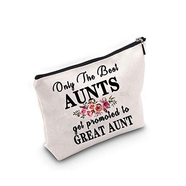 Cadeau pour tante pour une tante - Cadeau « Auntie to Be Only The Best Aunts Get Promoted to Great Aunt » - Trousse de voyage