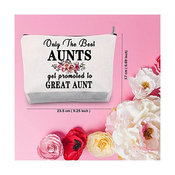 Cadeau pour tante pour une tante - Cadeau « Auntie to Be Only The Best Aunts Get Promoted to Great Aunt » - Trousse de voyage