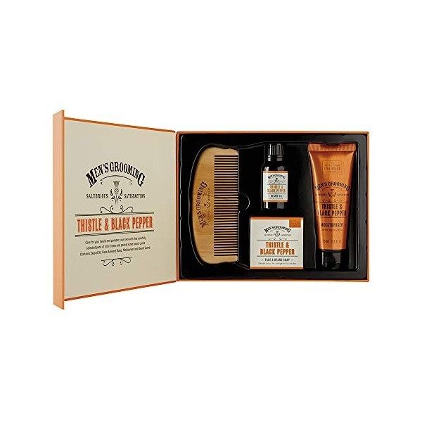 Scottish Fine Soaps Kit dentretien visage et barbe Chardon et poivre noir